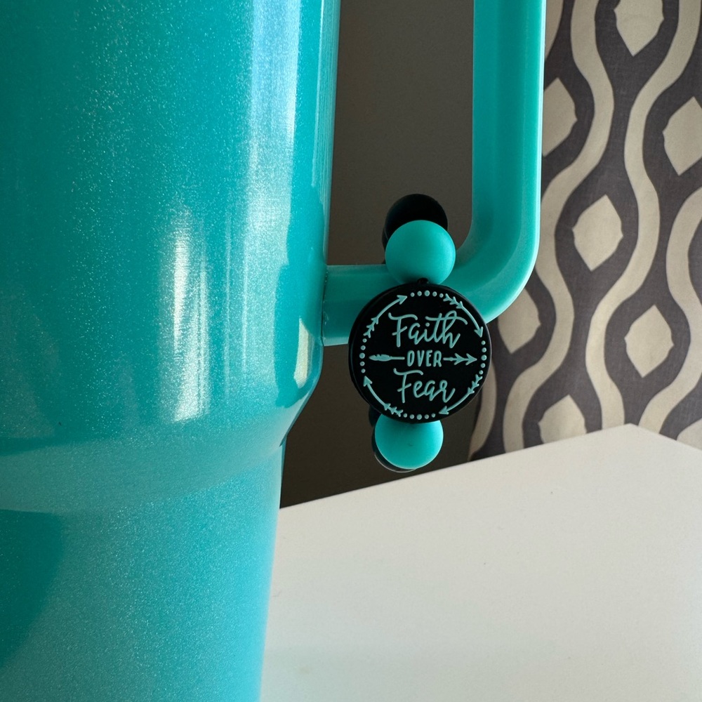 (2/$18) Teal Faith Over Fear Stanley Charm / Bag Charm